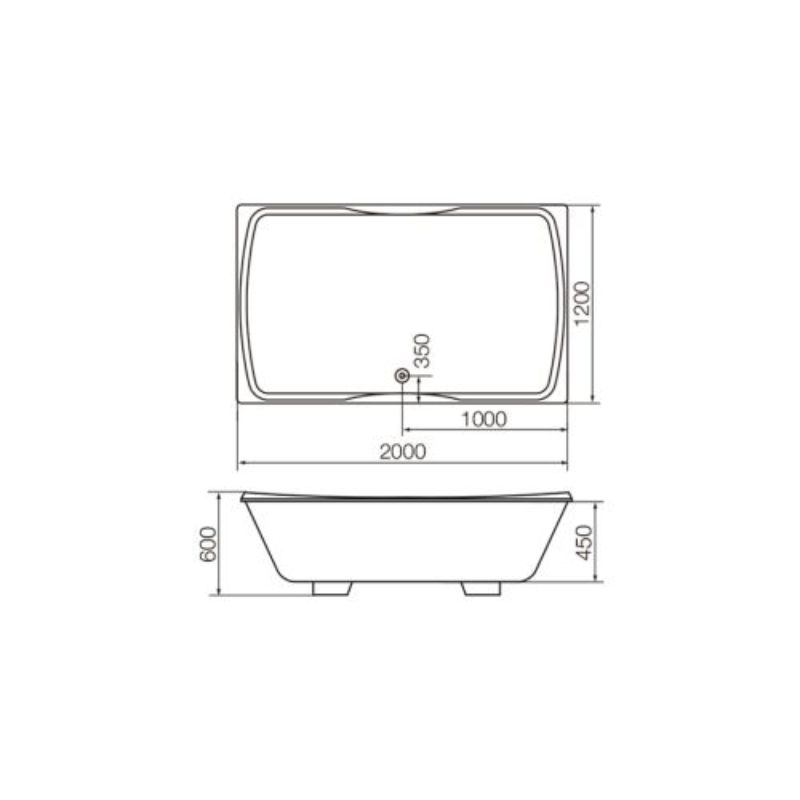 Bañera con Hidromasaje Atlantis 8 Jets 200cmx120cmx45cm - Imagen 2