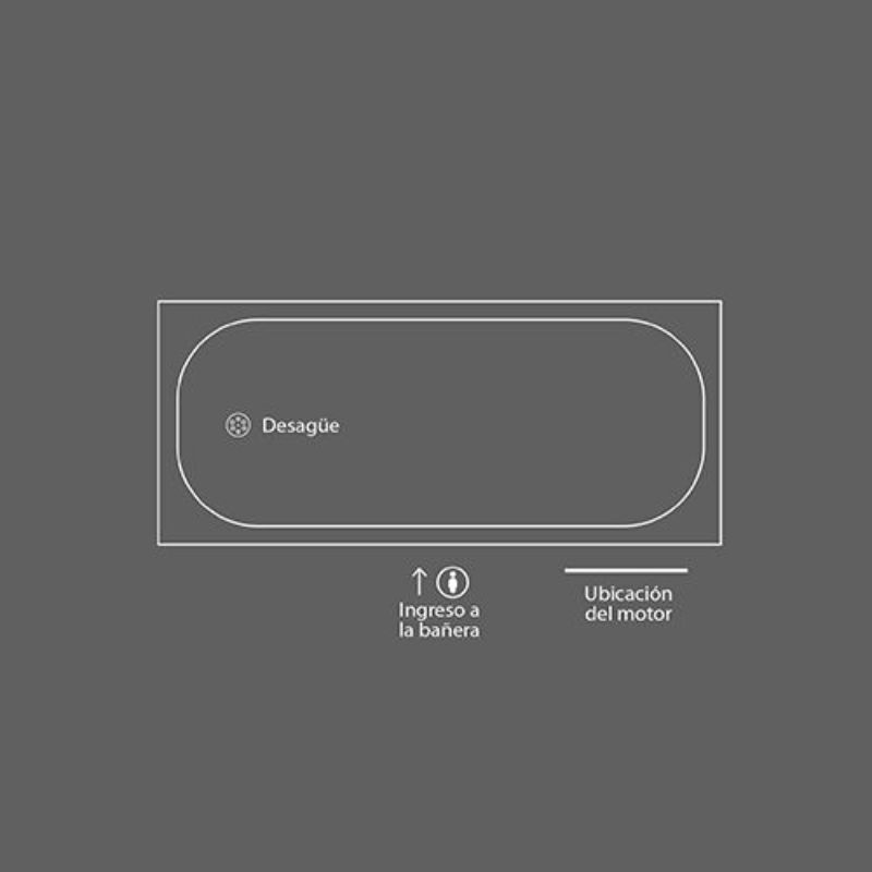 Bañera con Hidromasaje Niza 8 JETS 180cmx80cmx40cm AC - Imagen 3