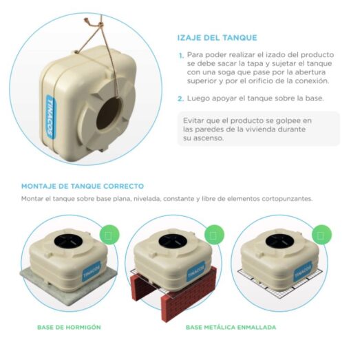 Tanque de Agua Cuadrado de 1000 Lts Tricapa Tinaco - Imagen 2