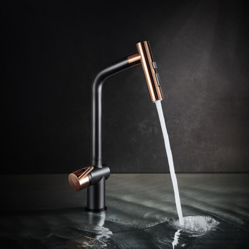 Griferia Cocina Glow Gold+Black Johnson Acero Inox COGLOWGOB