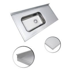 Mesada Cocina Johnson Bacha Simple Acero Inoxidale 1.20mtx61cm