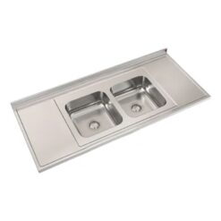 Mesada Johnson Bacha Doble Centro SUP304 1,40mtx61cm A