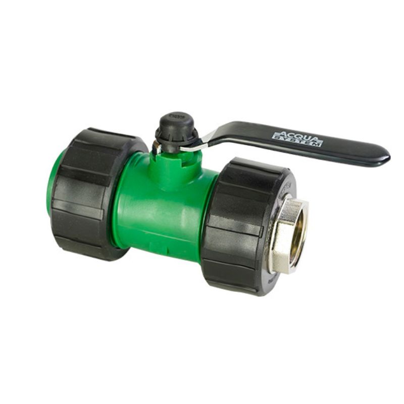 Valvula Esferica con Media Union Mixta Acqua System 40mmx1 1/4"