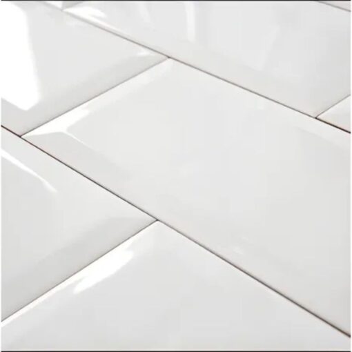 Azulejo Subway Blanco Brillante Biselado 7,5x15 cm Importado - Imagen 2