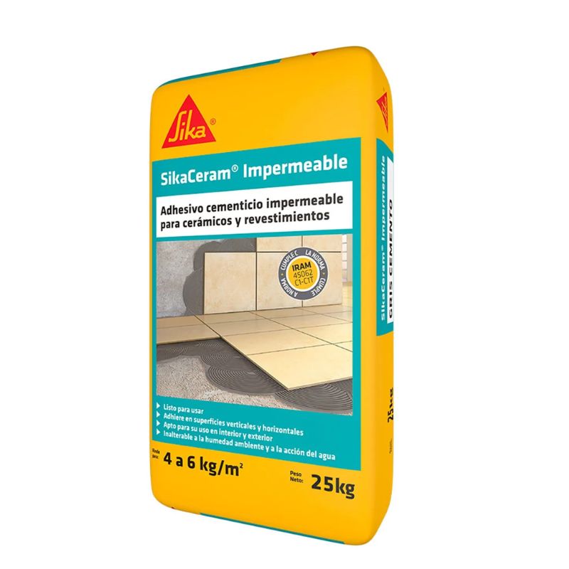 Adhesivo para Cerámico Impermeable 25kg Sika