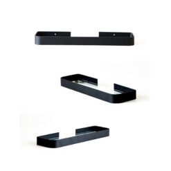Repisa Simple Cristal  Negro Mate Preto Acceco
