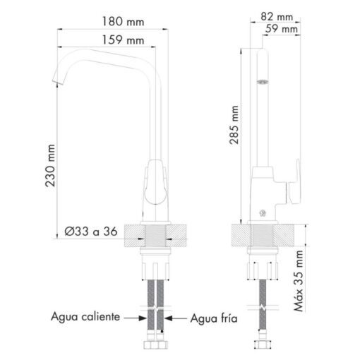 Cocina Monocomando Mesada FV Pepper - Imagen 2