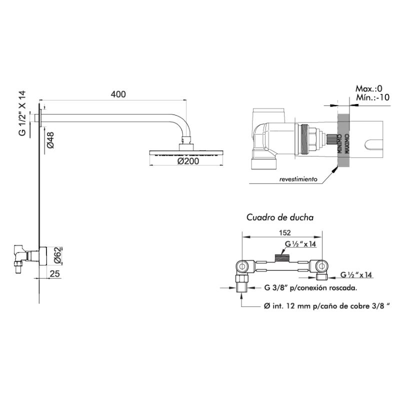 Ducha Sin Transferencia Fv Grip Cierre Ceramico 0109/L8-CR - Imagen 2
