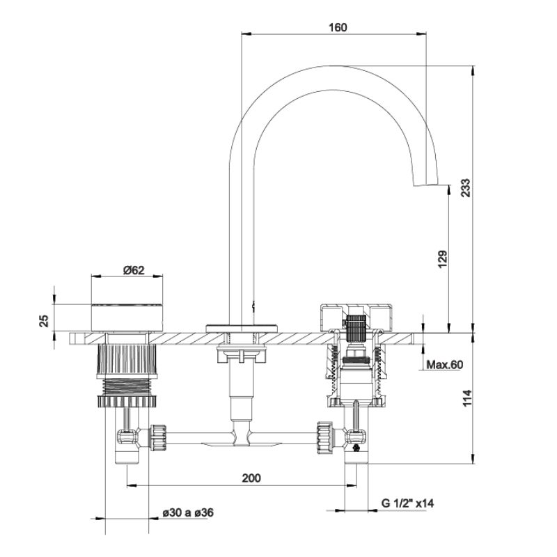 Lavatorio Fv Grip Cierre Ceramico 0207/L8-CR - Imagen 2