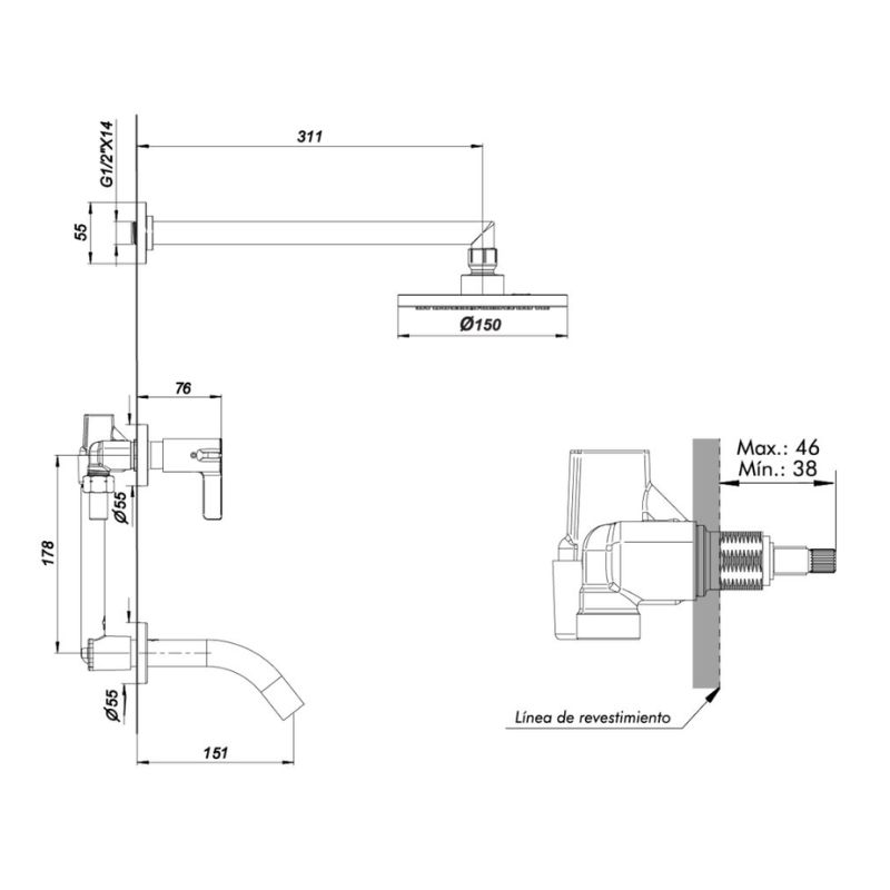 Ducha con Transferencia Fv Mauna Cierre Ceramico 103/G8-CR - Imagen 2