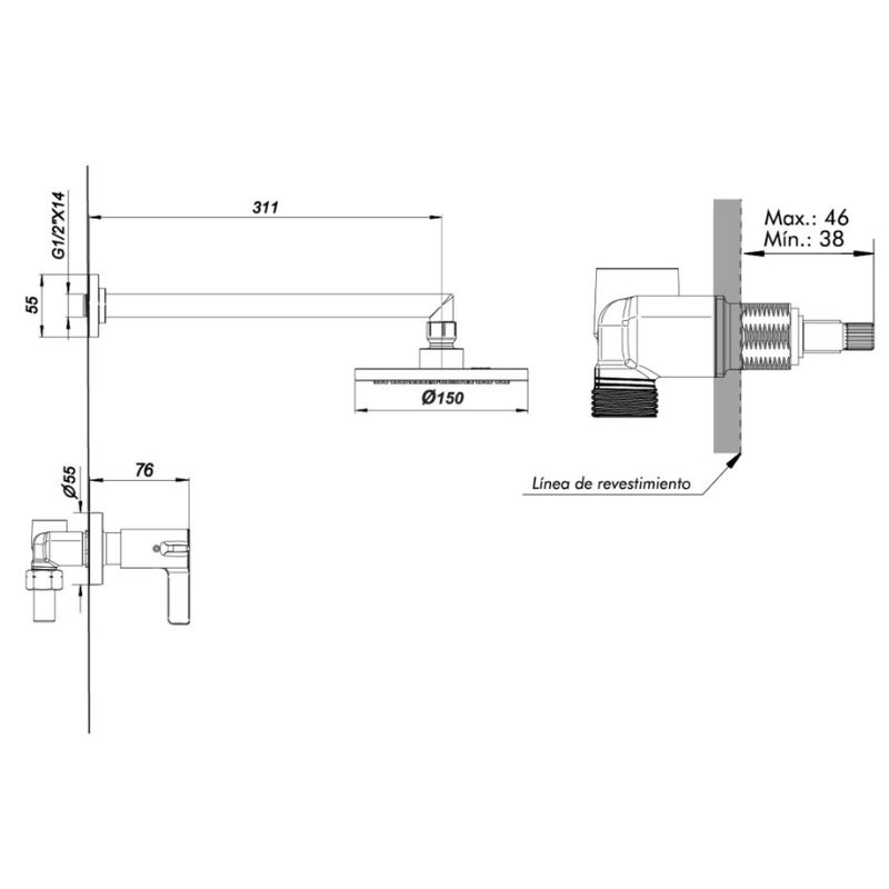 Ducha Sin Transferencia Fv Mauna Cierre Ceramico 0109/G8-CR - Imagen 2