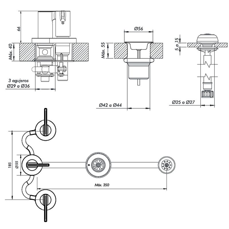 Bidet c/ Transf Mauna Fv 0295/G8-NG Ceramico - Imagen 2