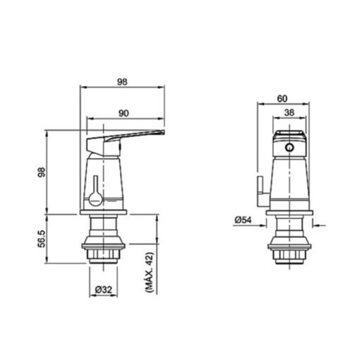 Bidet Monocomando Peirano Rio Cromo c/ Transferencia - Imagen 2