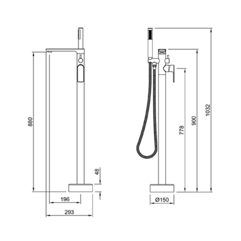Griferia de Pie para Bañera Exenta Vera Peirano Cromo - Imagen 2