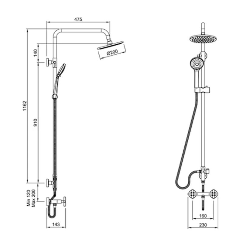 Ducha De Embutir Con Transferencia Plus Black Velvet Peirano - Imagen 2