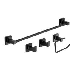 Set de 4 Accesorios Negro CUBE Piazza 73028NE