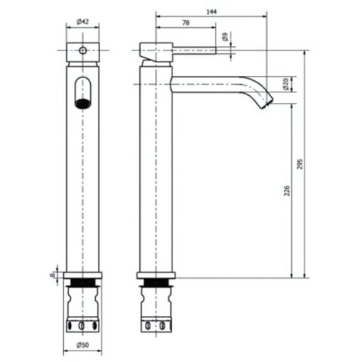 Lavatorio mesada alto Sensus Grafito Piazza 10802GF - Imagen 4