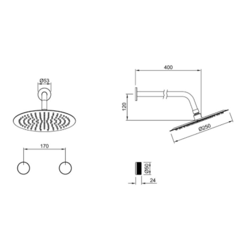 Ducha Embutir s/Transf Peirano Fabric Gold 81-100G Ceramic - Imagen 2