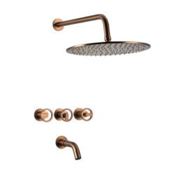 Ducha Embutida con Transferencia Peirano Pulse Dark Gold