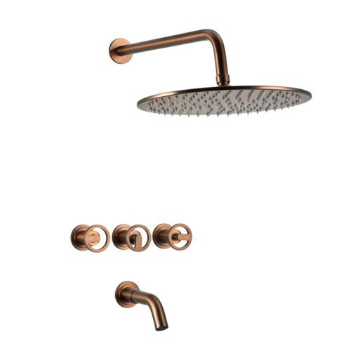 Ducha Embutida con Transferencia Peirano Pulse Dark Gold