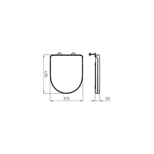 Asiento p/ Inodoro Negro H.Cromo Fontana Ferrum - Imagen 3