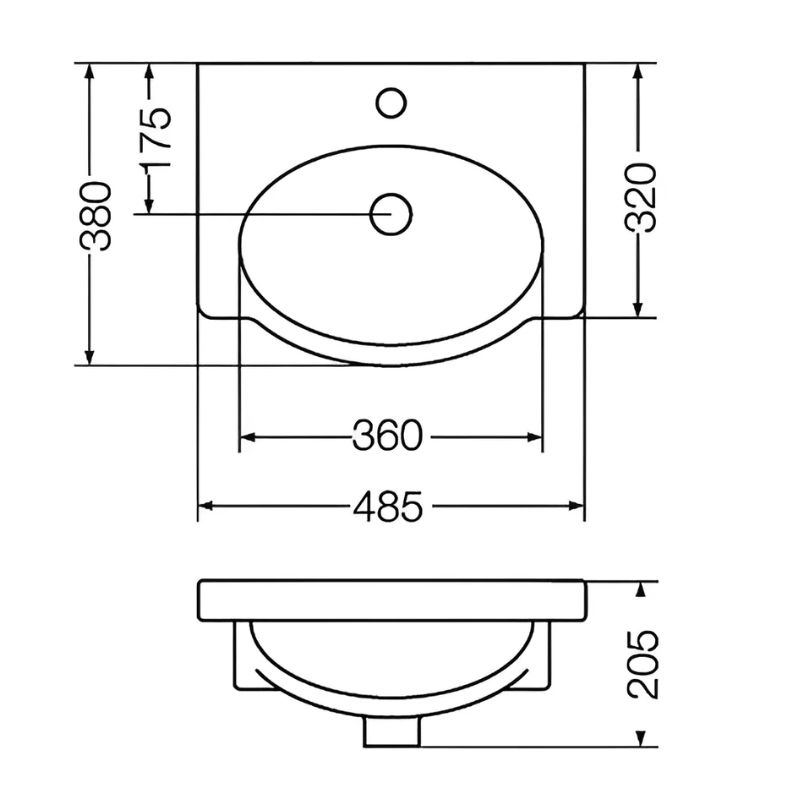 Lavatorio Venecia 1 Agujero Blanco Ferrum 48 cm - Imagen 2