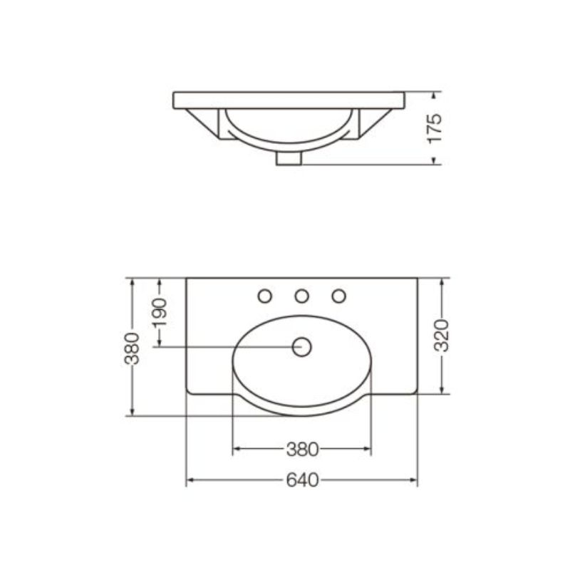 Lavatorio Venecia 3agujeros Blanco Ferrum 64cm L6V3J-B - Suelto - Imagen 2