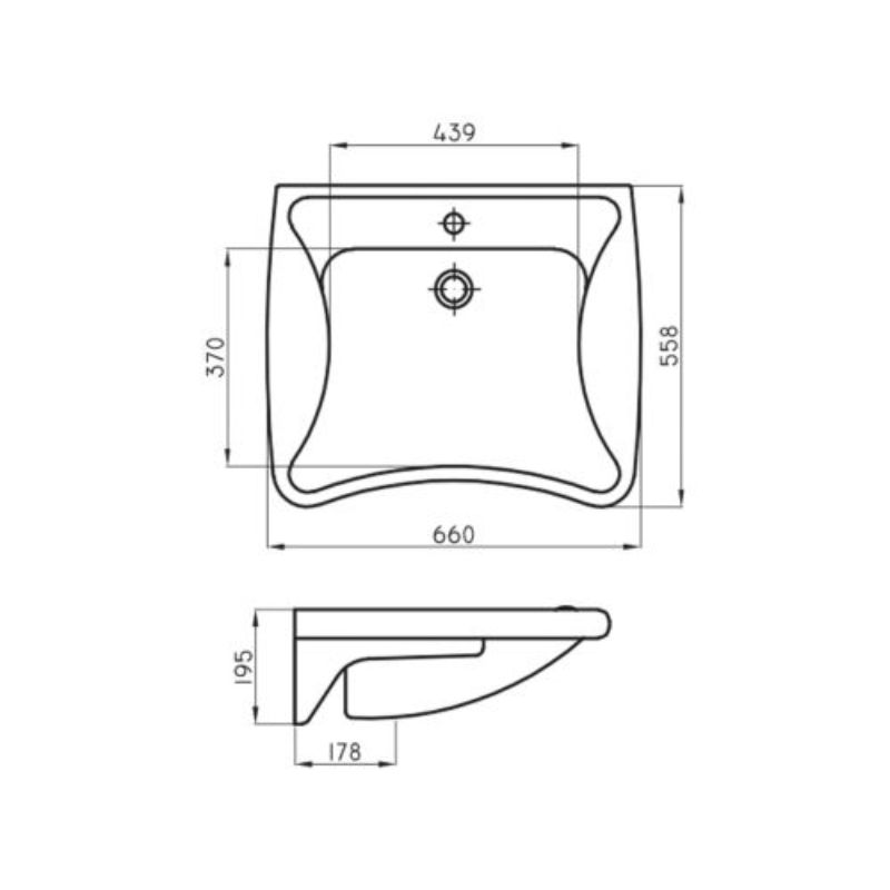 Lavatorio Espacio Sopote FIjo Espacio Ferrum - Imagen 2