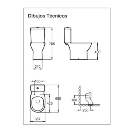 Inodoro Largo Debba Roca Rimless - Imagen 2