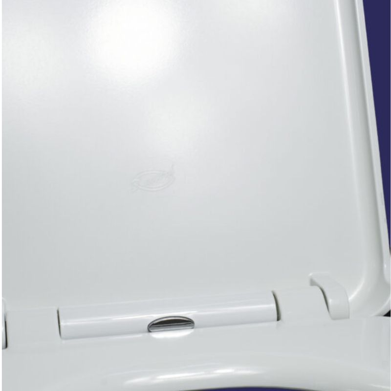 Asiento Inodoro c/ Amortiguacion Acero Inox Bari Blanco Urea ASI0IMP 56 01 D - Imagen 2