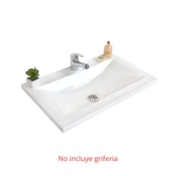 Mesada Itar Chaltén Para Vanitory 60cm Blanco De 1 Agujero