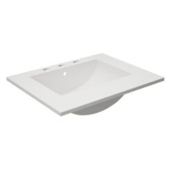 Mesada Para Vanitory Chalten Blanco 60cm 3 agujeros