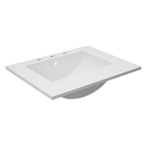 Mesada Para Vanitory Chalten Blanco 60cm 3 agujeros