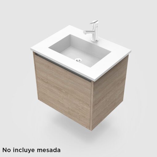 Kit Vanitory Colgante Niza Con Cajon 60cm Roble Ambar Sin Mesada Itar