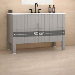 Mueble Deck Pie Gris c/Mesada Loza 3AG 80cm Campi DE80CL3