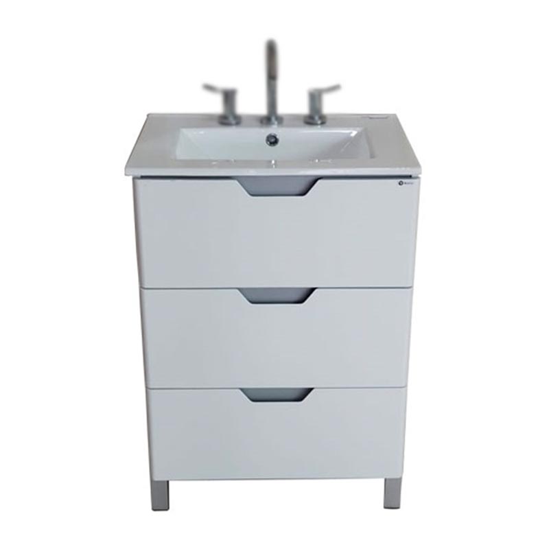 Vanitory 3 Agujero 60cm Cima Blanco Buona
