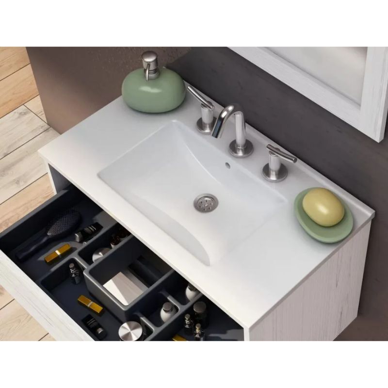 Vanitory Colgante Sin Mesada Cima 60cm Blanco Schneider VC60CB - Imagen 2