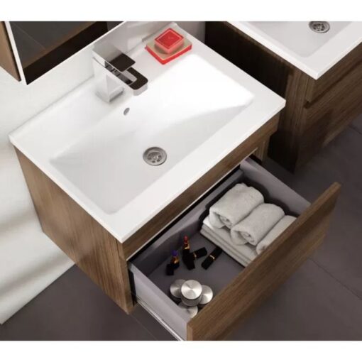 Vanitory Colgar Sin Mesada Nogal Prima Schneider 60cm - Imagen 2