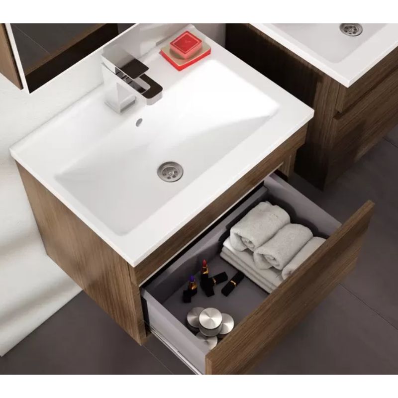 Vanitory Colgar Sin Mesada Nogal Prima Schneider 60cm - Imagen 2