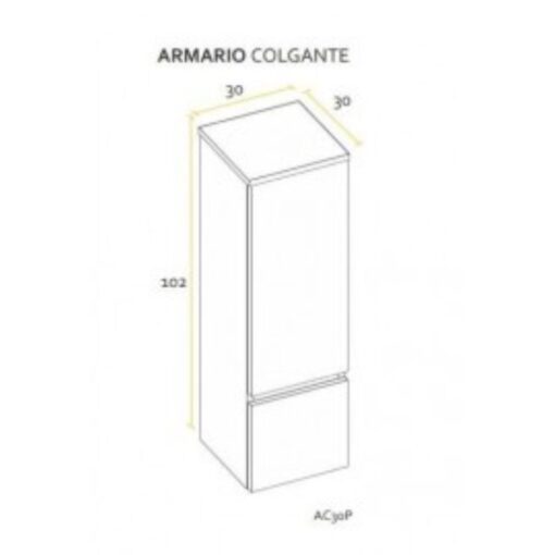 Armario Colgar Prima Schneider 30x100cm Nogal - Imagen 2