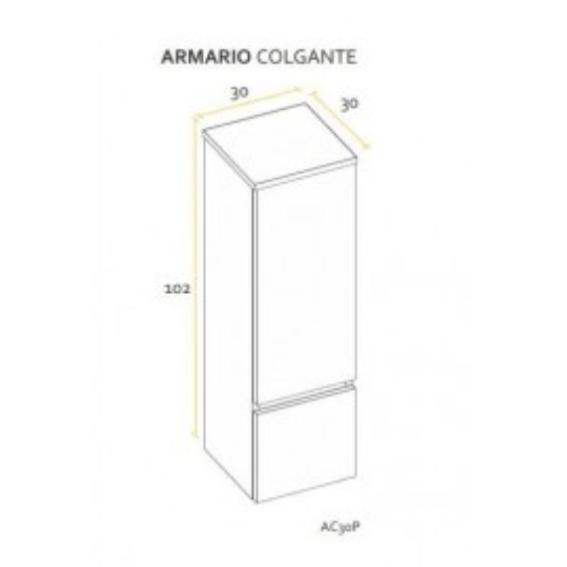 Armario Colgar Prima Schneider 30x100cm Nogal - Imagen 2