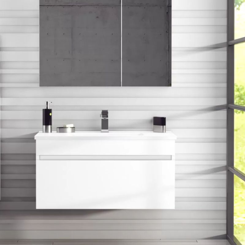 Vanitory Colgar Sin Mesada Prima Blanco Schneider 80cm Text - Imagen 2
