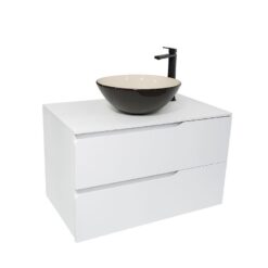 Vanitory Colgar con Tapa Greco 80cm Blanco 2 Cajones Schneider