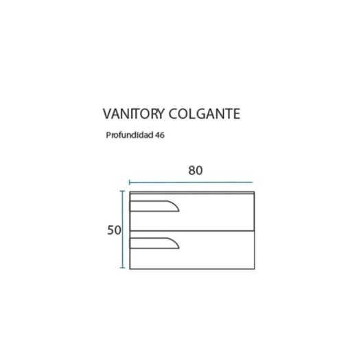 Vanitory Colgante C/Tapa Greco 80cm Califor 2 Cajones Schneider - Imagen 2
