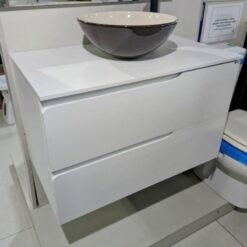 Vanitory Colgante C/Tapa Greco 60cm Blanco 2 Cajones Schneider