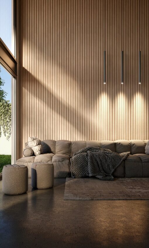Wall Panel Rev. Pared Slim Epsilon Roble Natural 12.2cmx2.75mts 12mm - Imagen 2
