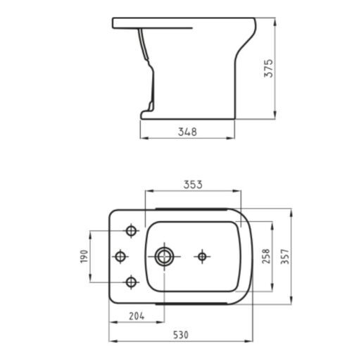Combo Limay Ferrum Inodoro Largo + Deposito + Asiento + Bidet - Imagen 3