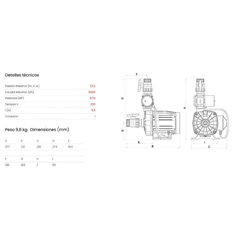 Bomba Presurizadora Tango SFL 24 Rowa - Imagen 2
